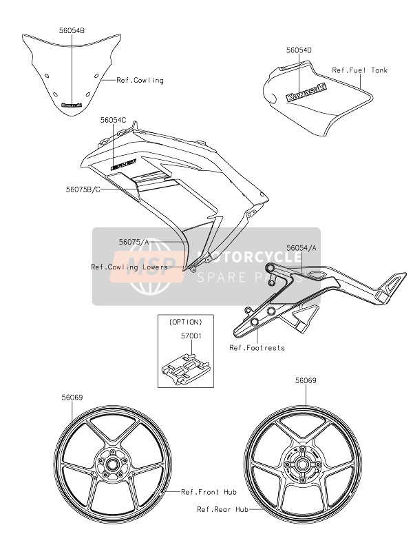 560541894, Mark, Tank Cover, Kawasaki, Kawasaki, 0