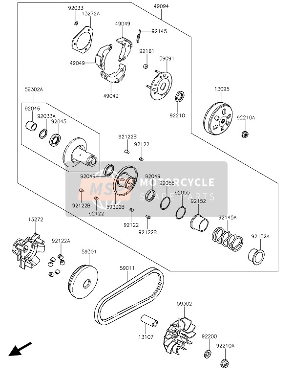 92145Y054, Spring,Driven Face, Kawasaki, 0