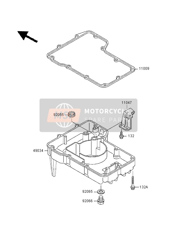 Kawasaki ZZR-600 1995 Oil Pan for a 1995 Kawasaki ZZR-600