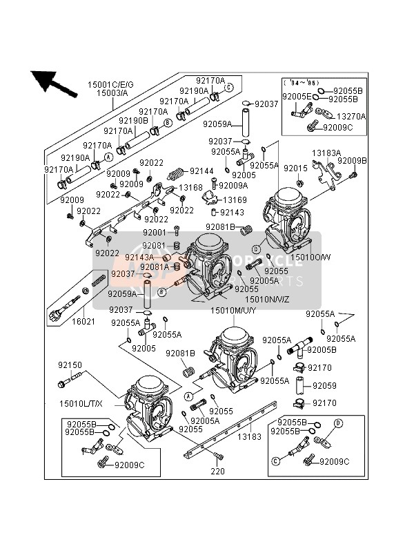 150101565, Carburetor,Lh,Outside, Kawasaki, 2