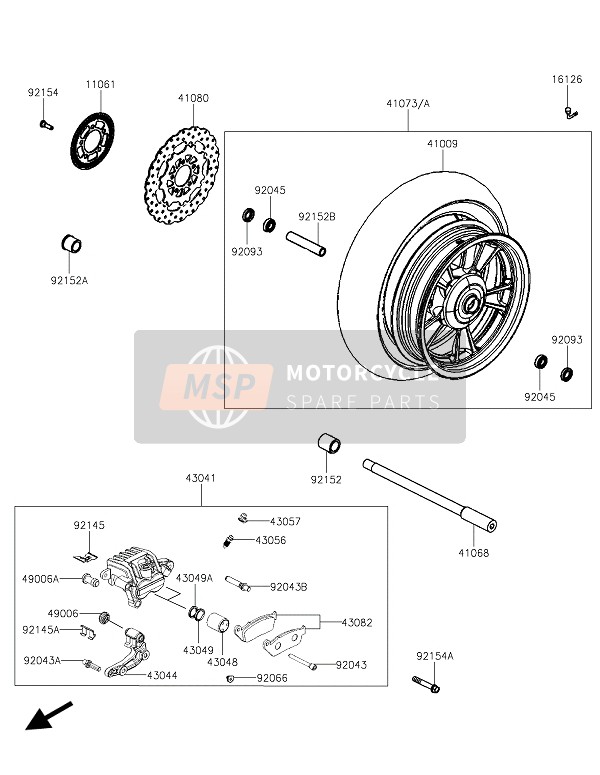 Kawasaki J125 ABS 2016 Front Hub for a 2016 Kawasaki J125 ABS