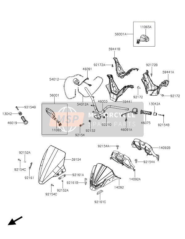 Kawasaki J125 ABS 2016 Handlebar for a 2016 Kawasaki J125 ABS