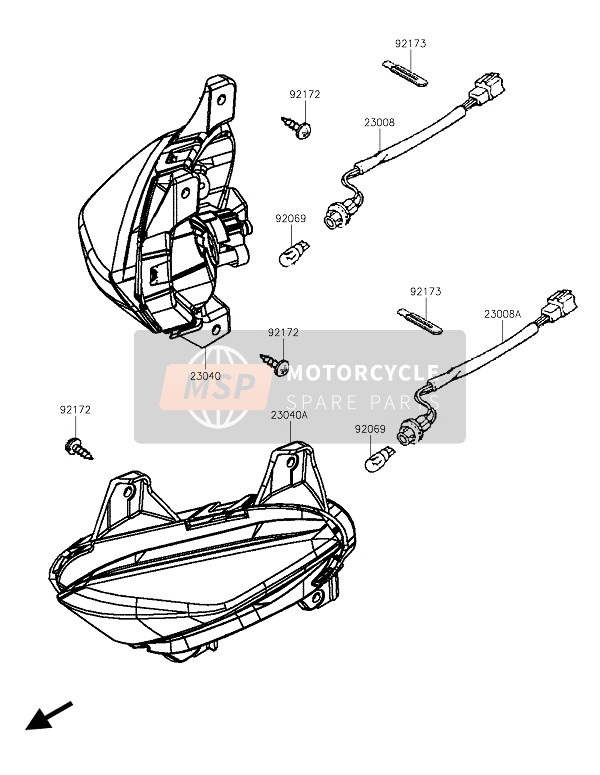 Kawasaki J125 ABS 2016 Señales de giro para un 2016 Kawasaki J125 ABS