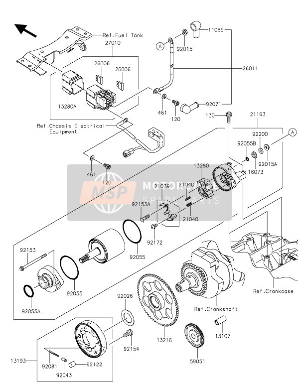 Kawasaki NINJA 300 ABS 2016 Motorino di avviamento per un 2016 Kawasaki NINJA 300 ABS