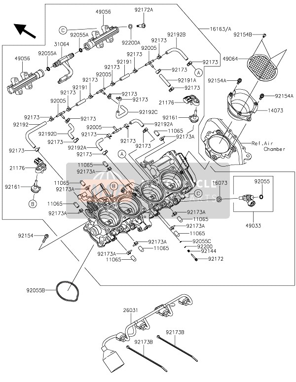 Kawasaki NINJA H2R 2016 Acceleratore per un 2016 Kawasaki NINJA H2R