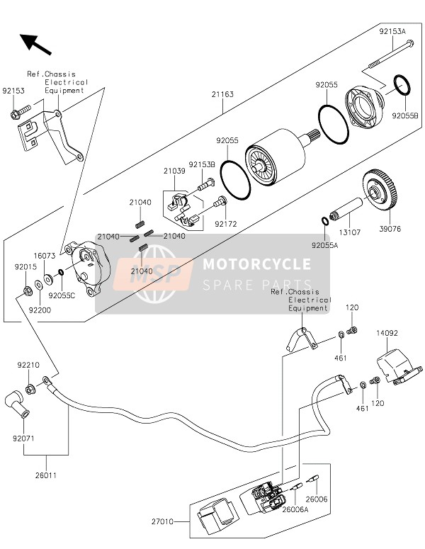 Kawasaki NINJA H2R 2016 Démarreur pour un 2016 Kawasaki NINJA H2R