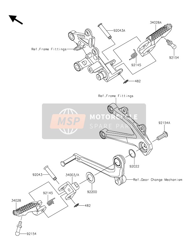 Kawasaki NINJA H2R 2016 Repose-Pieds pour un 2016 Kawasaki NINJA H2R