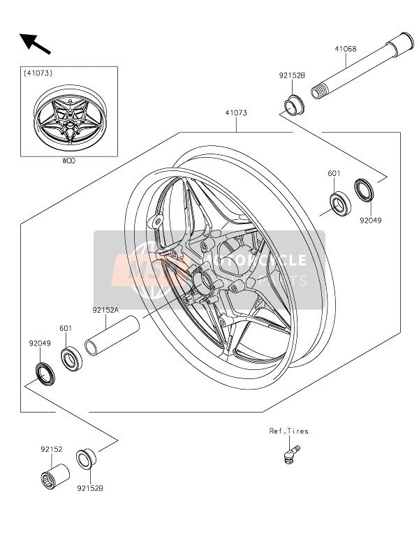 Kawasaki NINJA H2R 2016 Front Hub for a 2016 Kawasaki NINJA H2R