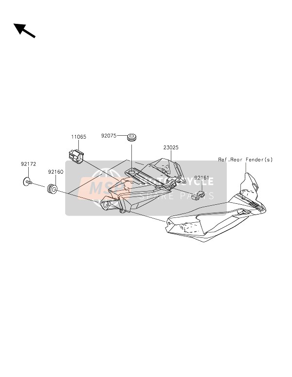 Kawasaki NINJA H2R 2016 Feu Arrière(S) pour un 2016 Kawasaki NINJA H2R