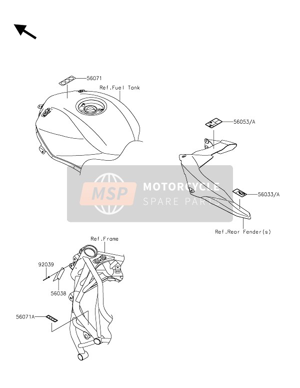 Kawasaki NINJA H2R 2016 Labels for a 2016 Kawasaki NINJA H2R