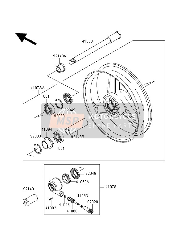 410731518GE, WHEEL-ASSY,Fr,G.Gray, Kawasaki, 1