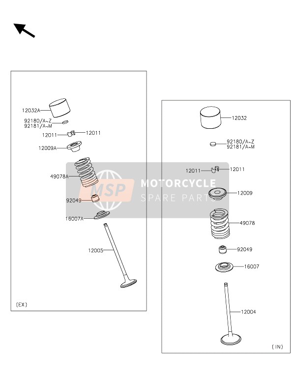 Kawasaki NINJA ZX-6R ABS 2016 Valves for a 2016 Kawasaki NINJA ZX-6R ABS