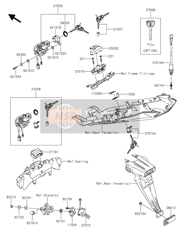 Kawasaki NINJA ZX-6R ABS 2016 ZÜNDSCHALTER für ein 2016 Kawasaki NINJA ZX-6R ABS