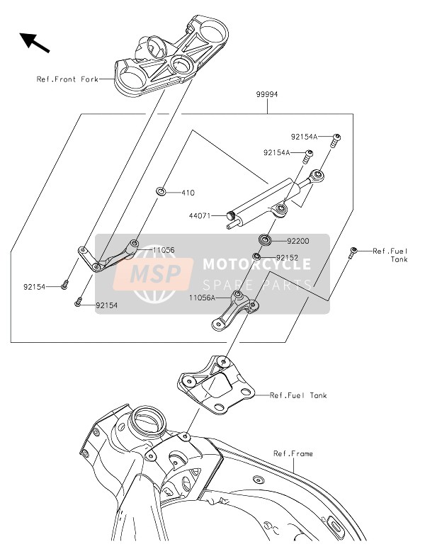 Kawasaki NINJA ZX-6R ABS 2016 ZUBEHÖR (LENKUNGSDÄMPFER) für ein 2016 Kawasaki NINJA ZX-6R ABS