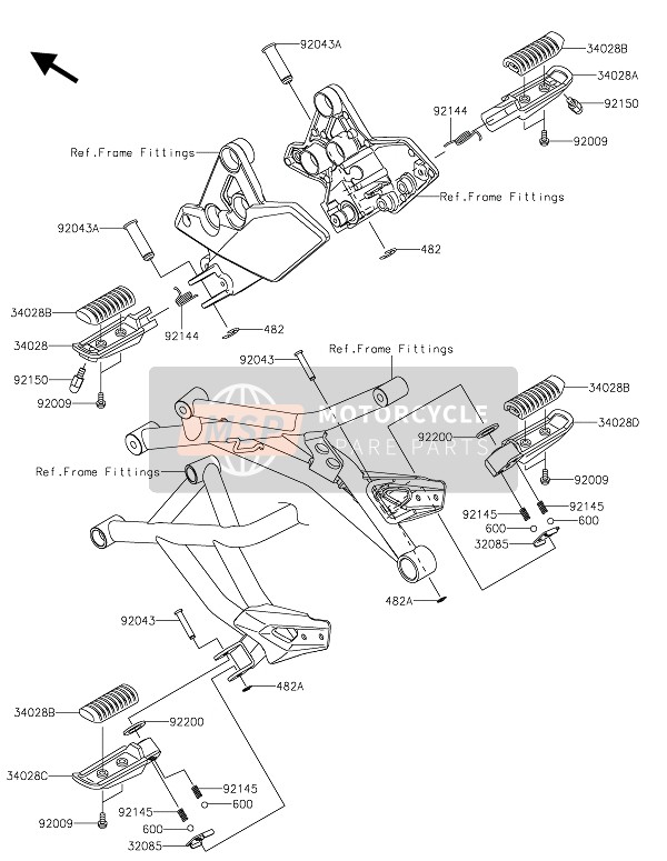 Kawasaki VERSYS 1000 2016 Repose-Pieds pour un 2016 Kawasaki VERSYS 1000