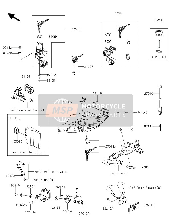 Kawasaki VERSYS 1000 2016 Ignition Switch for a 2016 Kawasaki VERSYS 1000