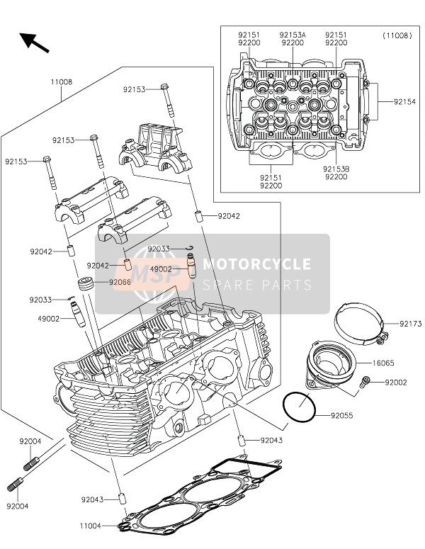 Kawasaki VULCAN S ABS 2016 ZYLINDERKOPF für ein 2016 Kawasaki VULCAN S ABS