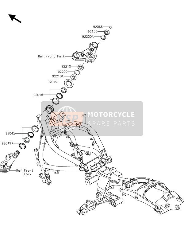 Kawasaki VULCAN S ABS 2016 Telaio per un 2016 Kawasaki VULCAN S ABS