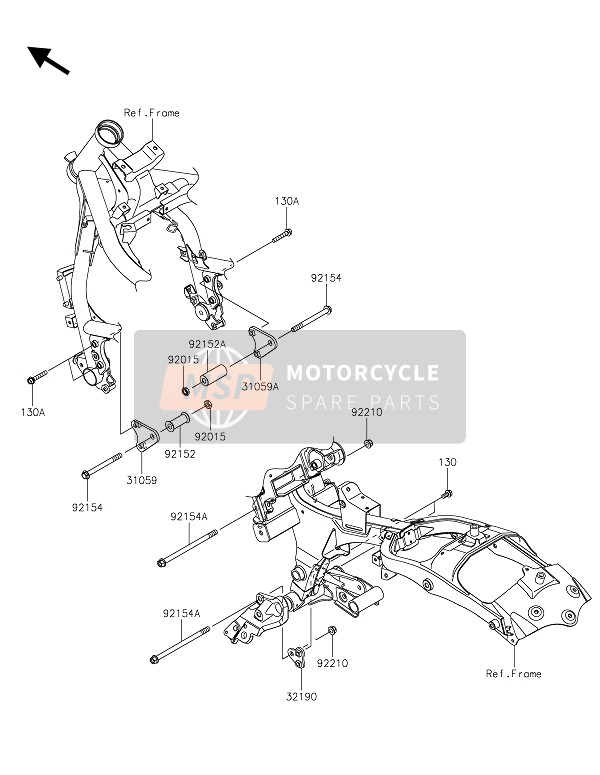 Kawasaki VULCAN S ABS 2016 Motorsteun voor een 2016 Kawasaki VULCAN S ABS