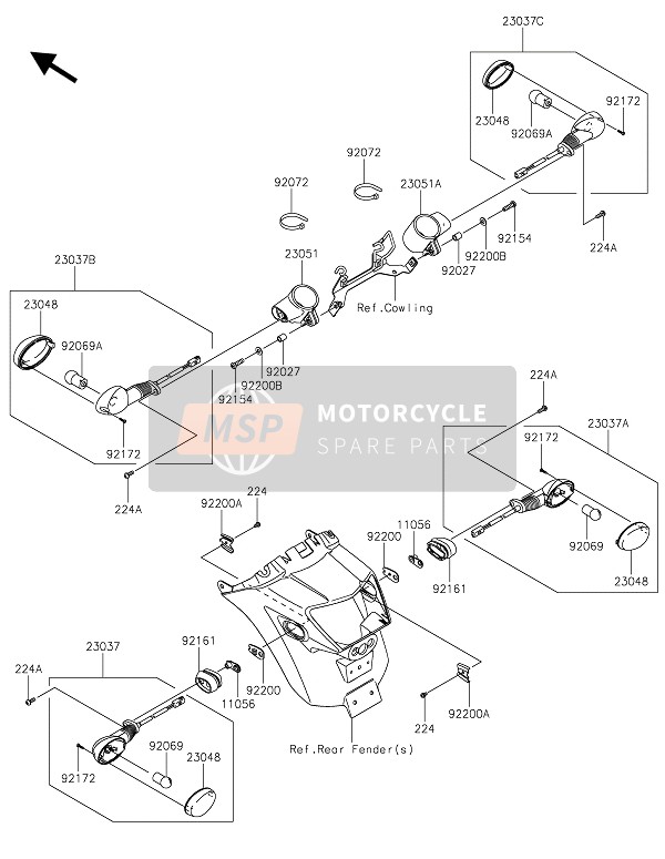 Kawasaki VULCAN S ABS 2016 Clignotants pour un 2016 Kawasaki VULCAN S ABS