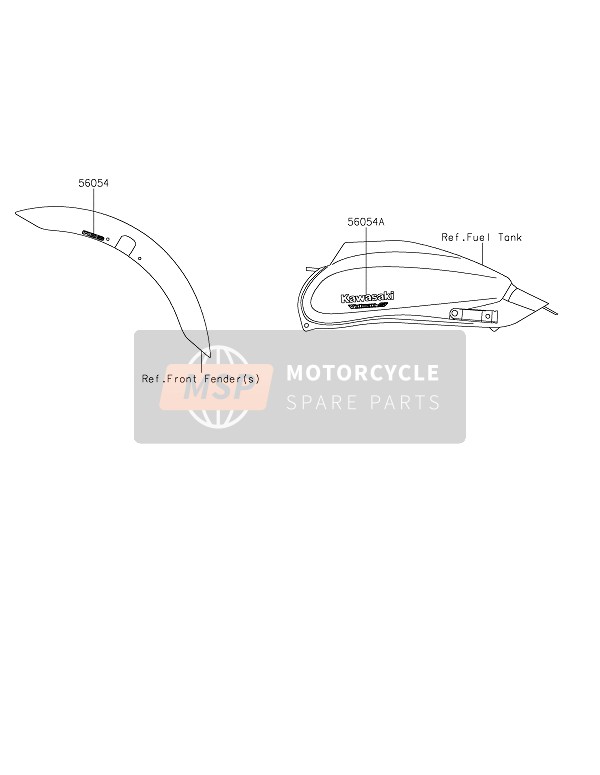 Kawasaki VULCAN S ABS 2016 Décalcomanies (blanc) pour un 2016 Kawasaki VULCAN S ABS