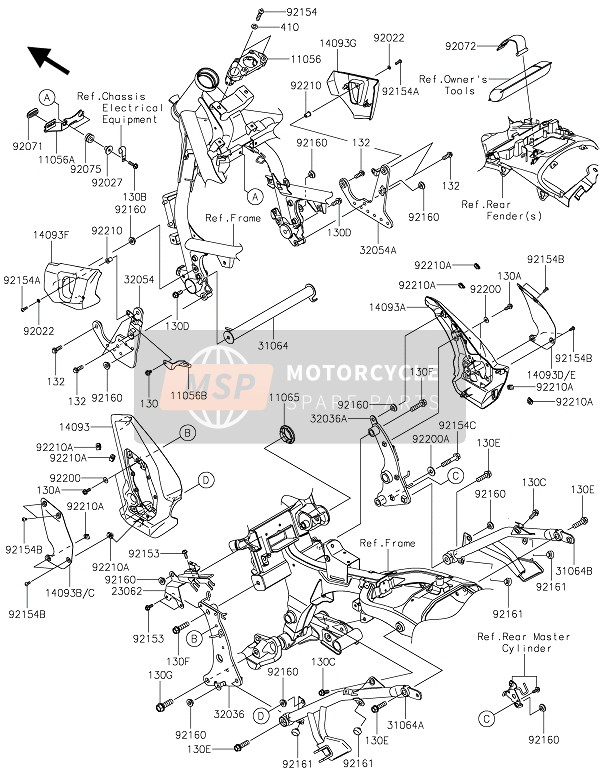 Kawasaki VULCAN S 2016 Raccords de cadre pour un 2016 Kawasaki VULCAN S