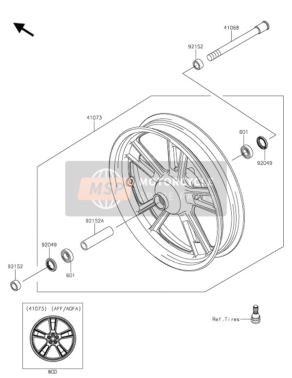 Kawasaki VULCAN S 2016 Front Hub for a 2016 Kawasaki VULCAN S