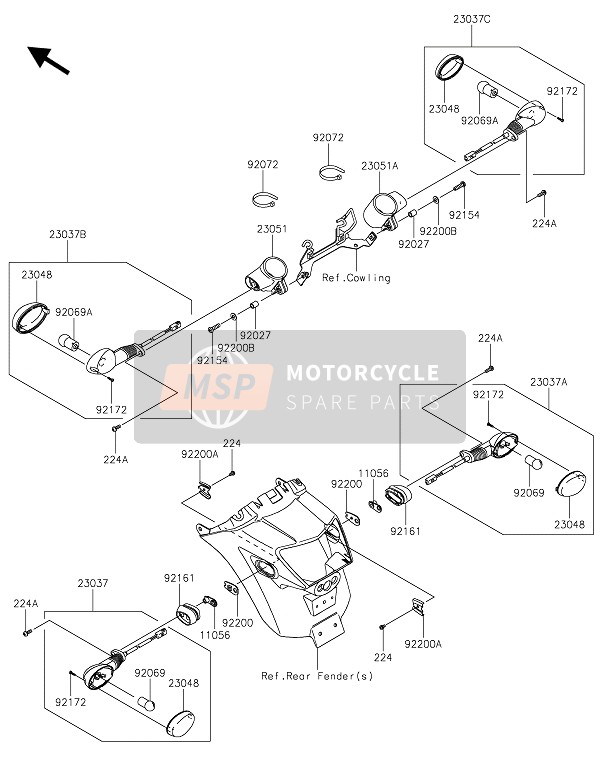 Kawasaki VULCAN S 2016 Indicatori di direzione per un 2016 Kawasaki VULCAN S