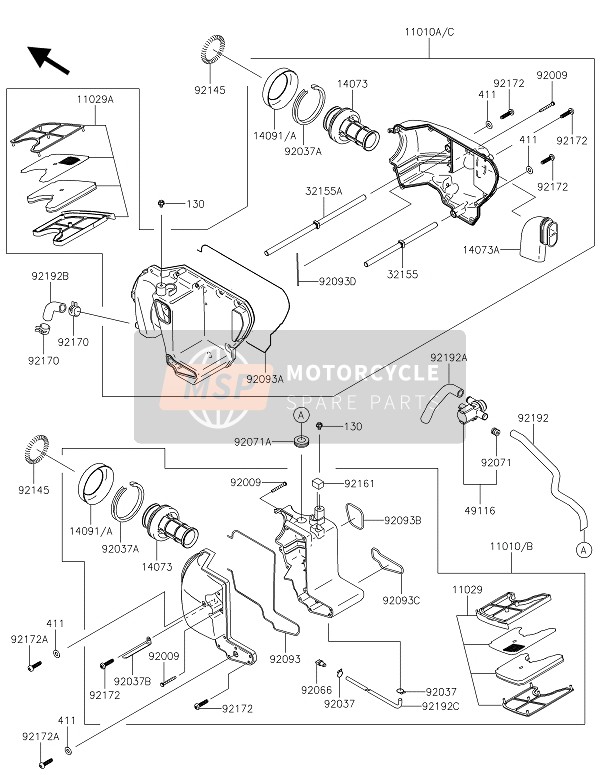 Kawasaki W800 2016 Air Cleaner for a 2016 Kawasaki W800