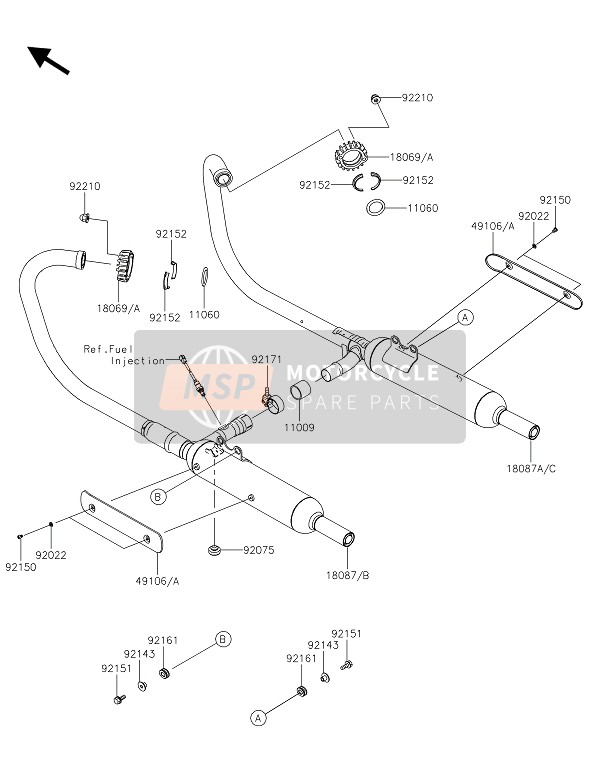 180690553, HOLDER-EXHAUST Pipe, Kawasaki, 0