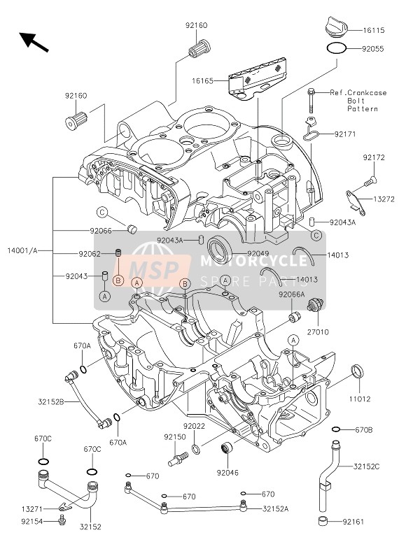 140010587, SET-CRANKCASE, Kawasaki, 0