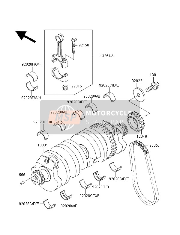 Kawasaki ZZR-1100 1995 Crankshaft for a 1995 Kawasaki ZZR-1100