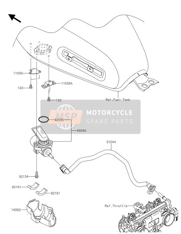 Kawasaki W800 2016 Benzine pomp voor een 2016 Kawasaki W800