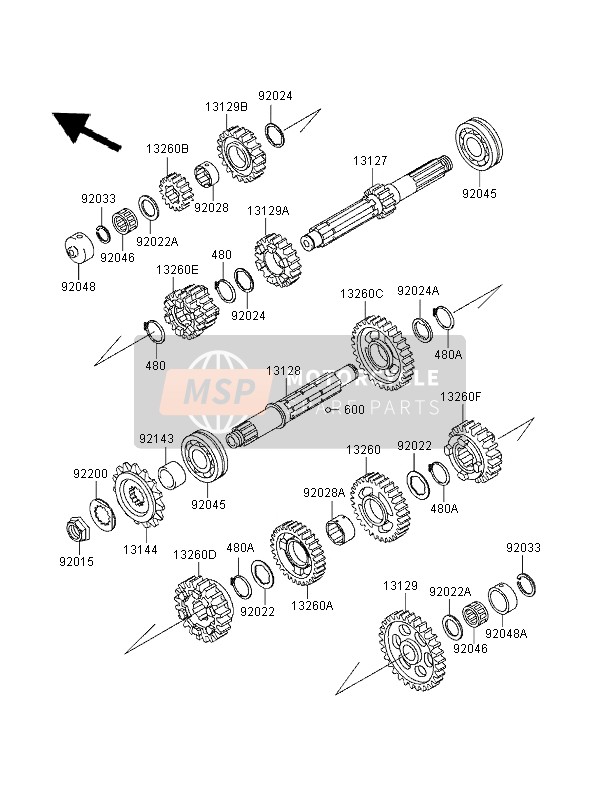 Kawasaki ZZR-1100 1995 Transmission for a 1995 Kawasaki ZZR-1100