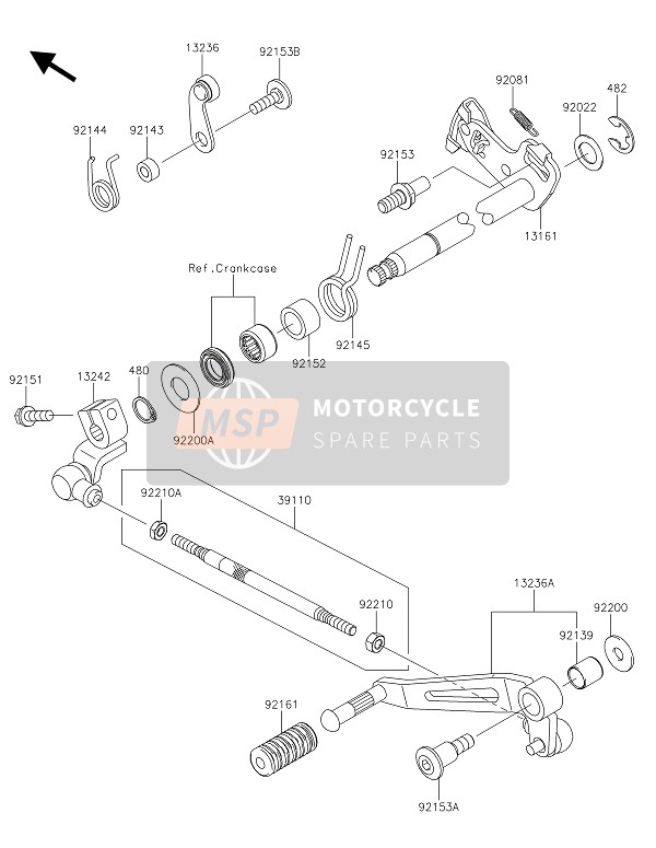 Kawasaki Z1000 ABS 2016 Gear Change Mechanism for a 2016 Kawasaki Z1000 ABS