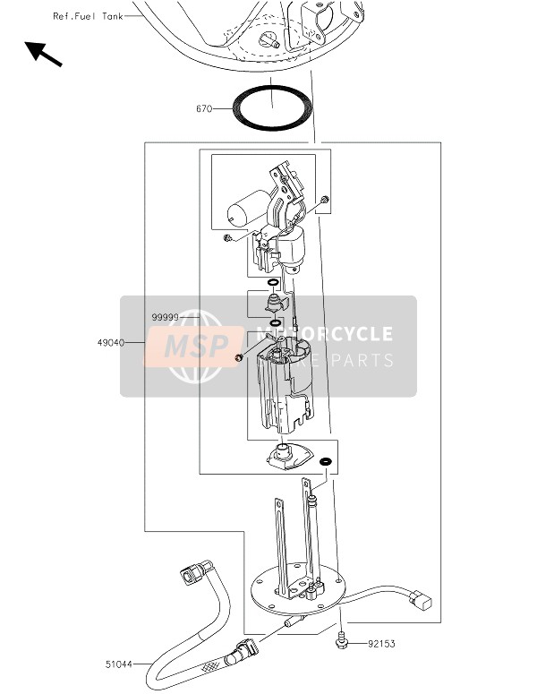 Kawasaki Z1000 ABS 2016 KRAFTSTOFFPUMPE für ein 2016 Kawasaki Z1000 ABS