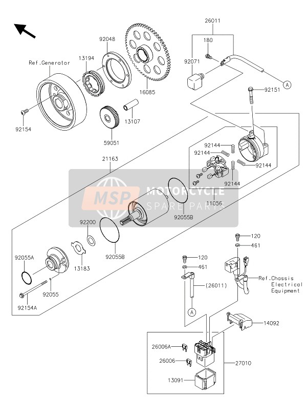 Kawasaki Z1000 ABS 2016 Démarreur pour un 2016 Kawasaki Z1000 ABS