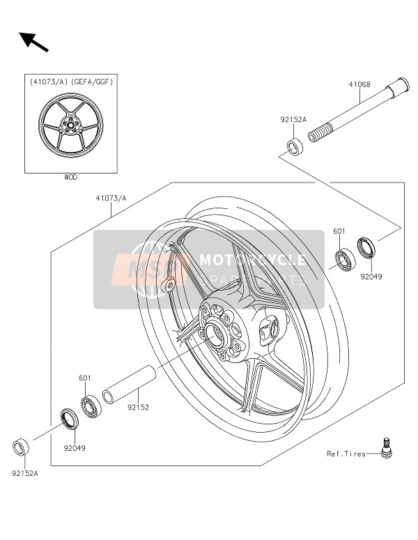 Kawasaki Z1000 ABS 2016 Front Hub for a 2016 Kawasaki Z1000 ABS