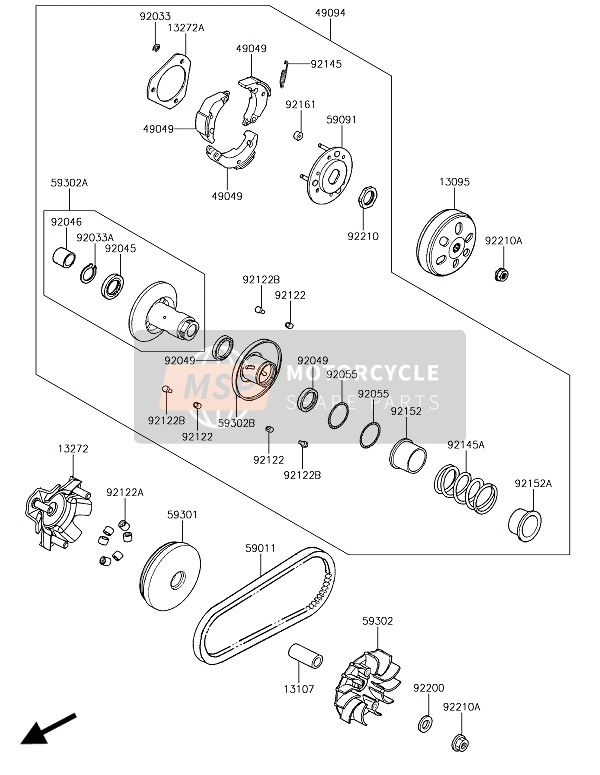 13272Y024, Plate, Clutch Side, Kawasaki, 0