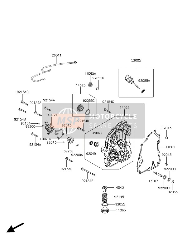 Kawasaki J125 ABS 2017 Cubierta del motor(S) para un 2017 Kawasaki J125 ABS