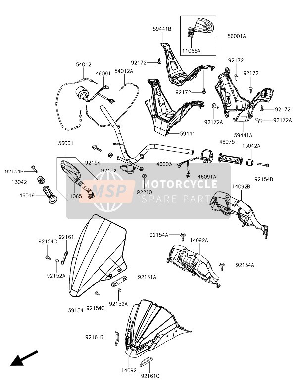 Kawasaki J300 2017 Handlebar for a 2017 Kawasaki J300