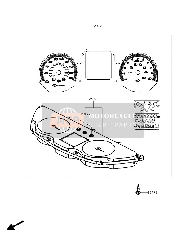 25031Y007, METER-ASSY, Kawasaki, 0