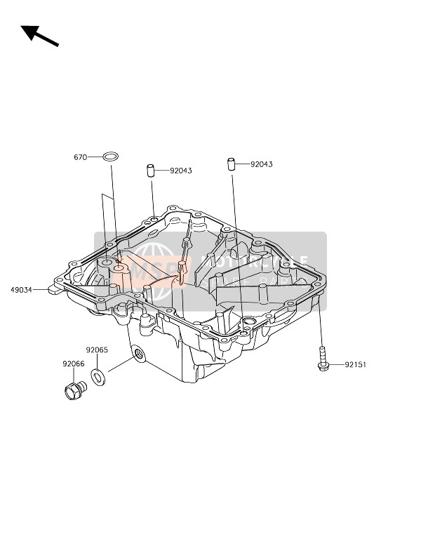 Kawasaki NINJA 1000 2017 Olie Pan voor een 2017 Kawasaki NINJA 1000