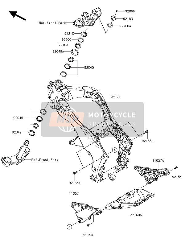 321600953, FRAME-COMP, Rr, Kawasaki, 1