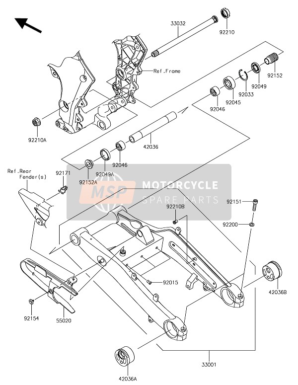 33001075518R, ARM-COMP-SWING,F.S.Black ZX100, Kawasaki, 0