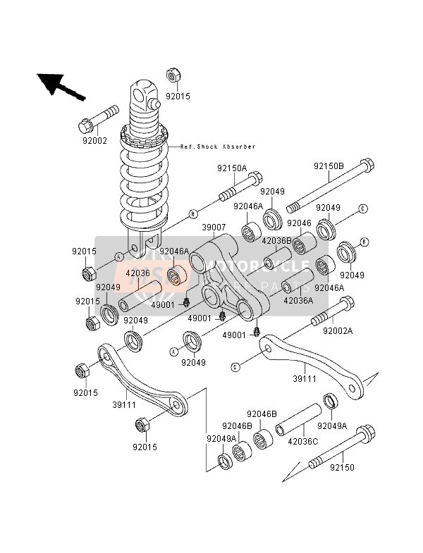 390071237, ARM-SUSP,Uni Trak, Kawasaki, 0