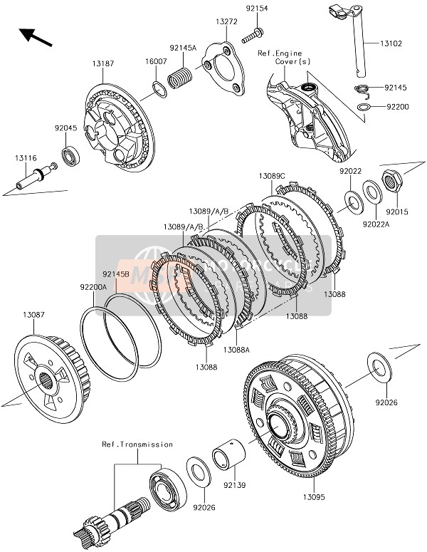 131870029, PLATE-CLUTCH Operating, Kawasaki, 0