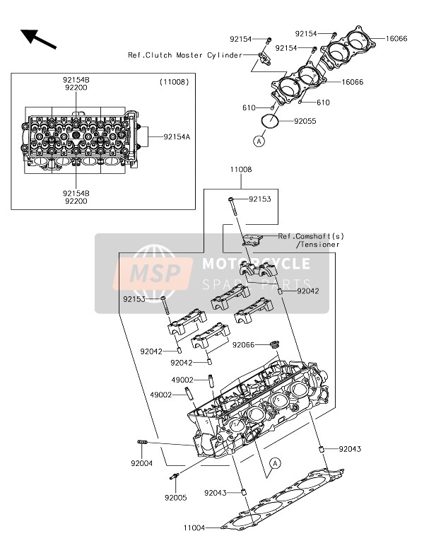 Kawasaki NINJA H2-NINJA H2 CARBON 2017 Cylinder Head for a 2017 Kawasaki NINJA H2-NINJA H2 CARBON