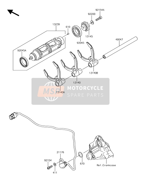 Kawasaki NINJA H2-NINJA H2 CARBON 2017 Tamburo cambio marcia & Shift Fork(S) per un 2017 Kawasaki NINJA H2-NINJA H2 CARBON