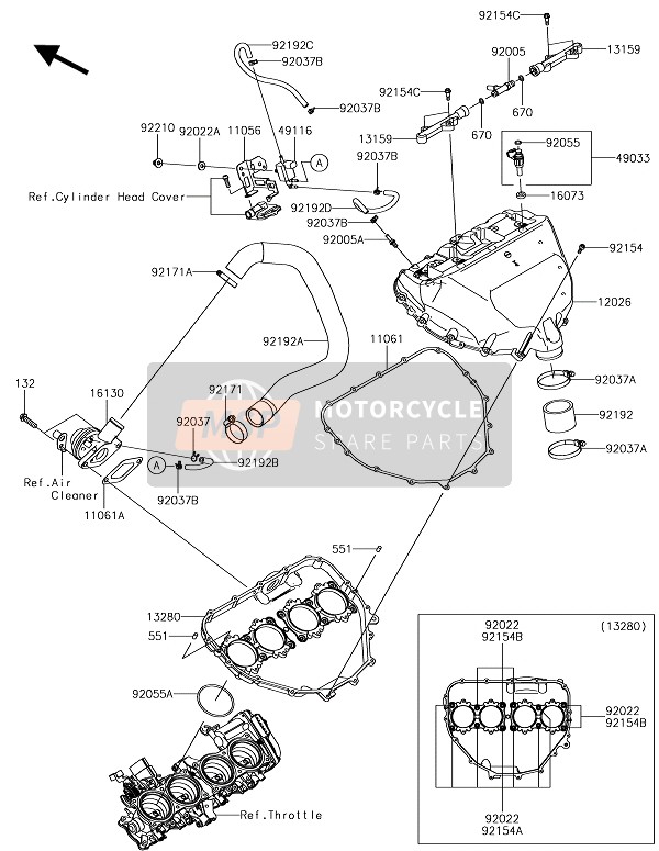 110567498, Bracket,Solenoid Klep ZX1000X, Kawasaki, 0